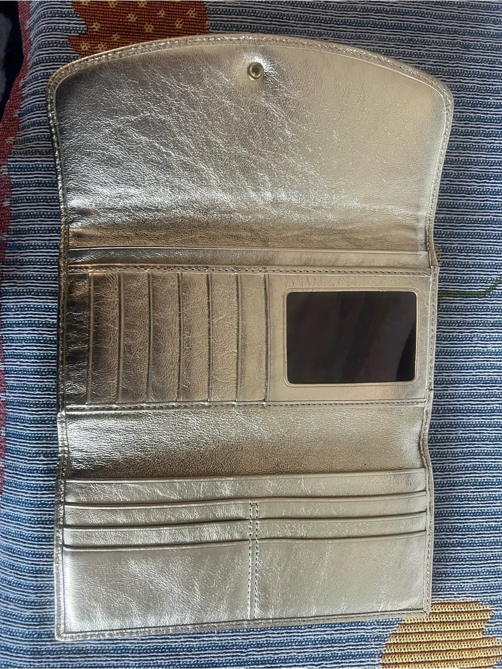 Coach Beige Signature Wallet with Gold Trim